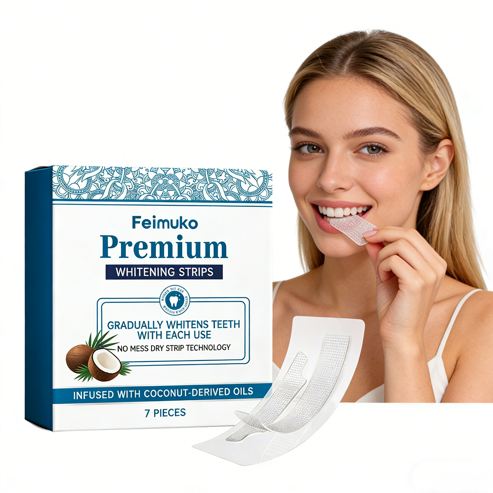 Teeth Whitening Yellow Teeth - Teeth Stains Removal Strips Dental Bleaching