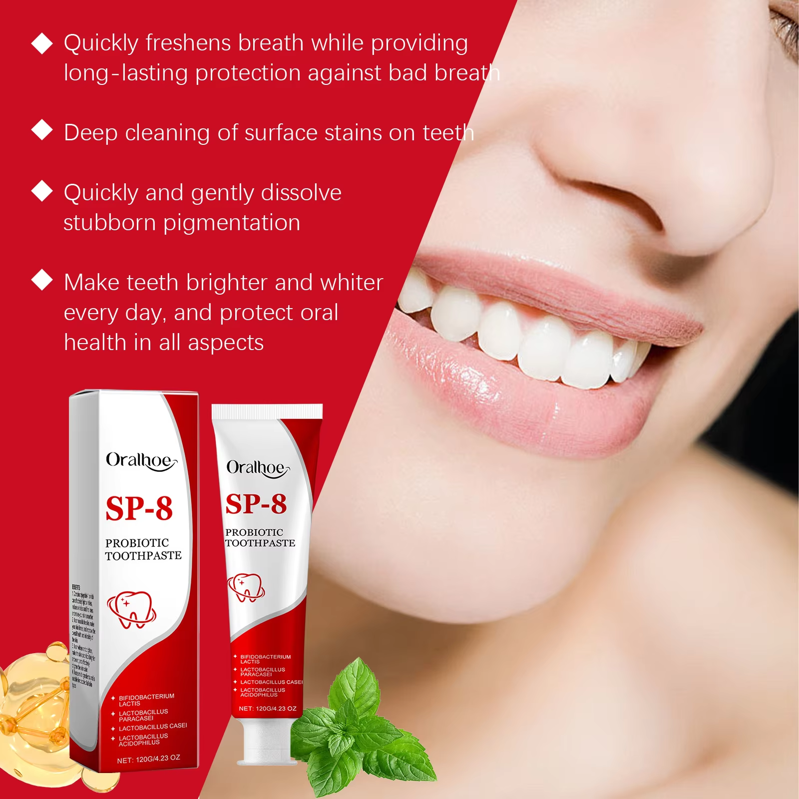 Sp-8 Probiotic Toothpaste Brig - Teeth Whitening Yellow Teeth 评论和价格