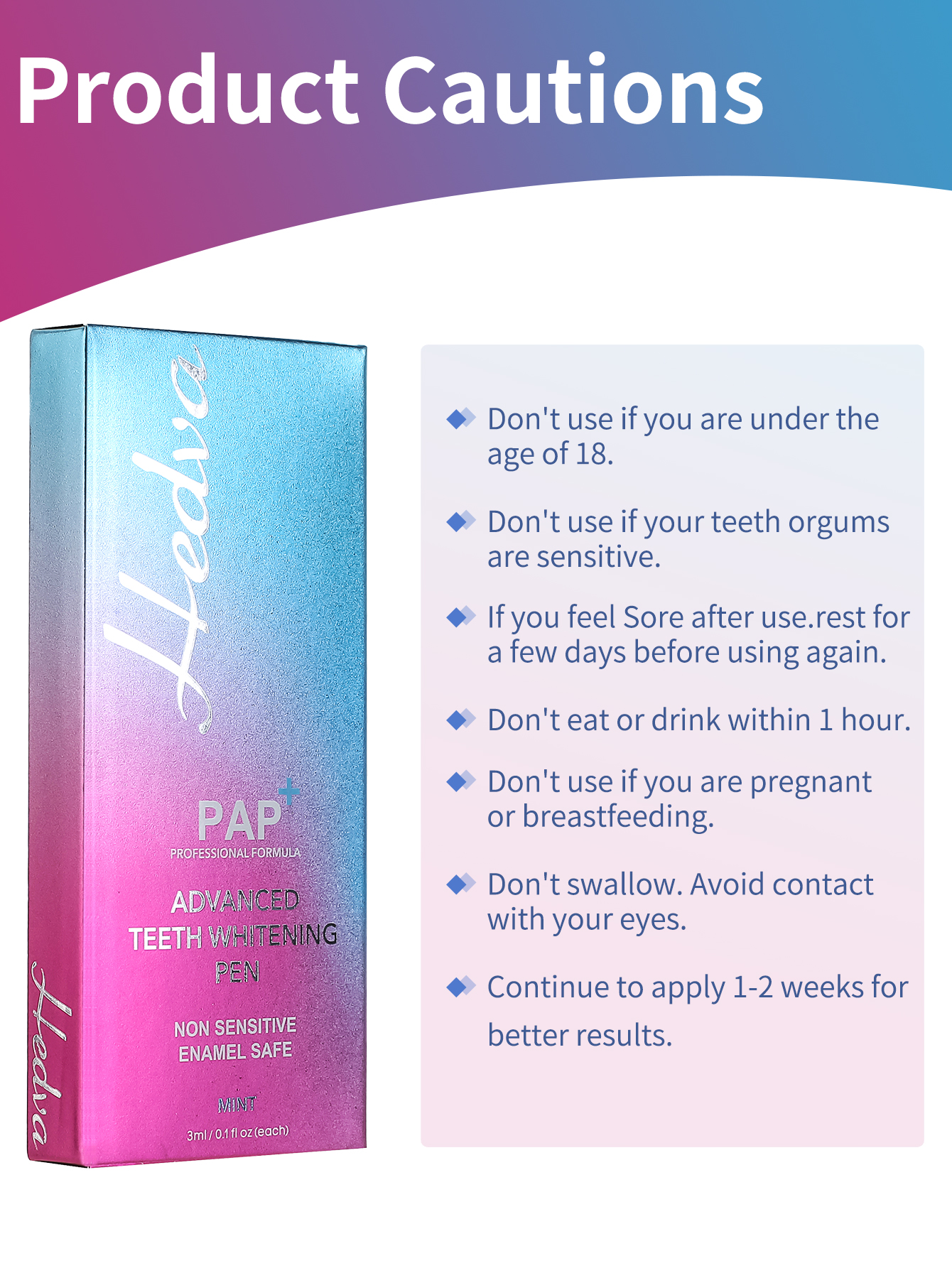 Hedva PAP+ Teeth Whitening Pen - Teeth Whitening Gel Pen 评论和价格