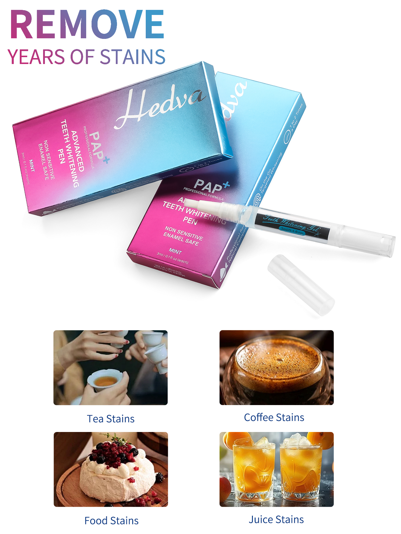 Hedva PAP+ Teeth Whitening Pen - Teeth Whitening Gel Pen 评论和价格