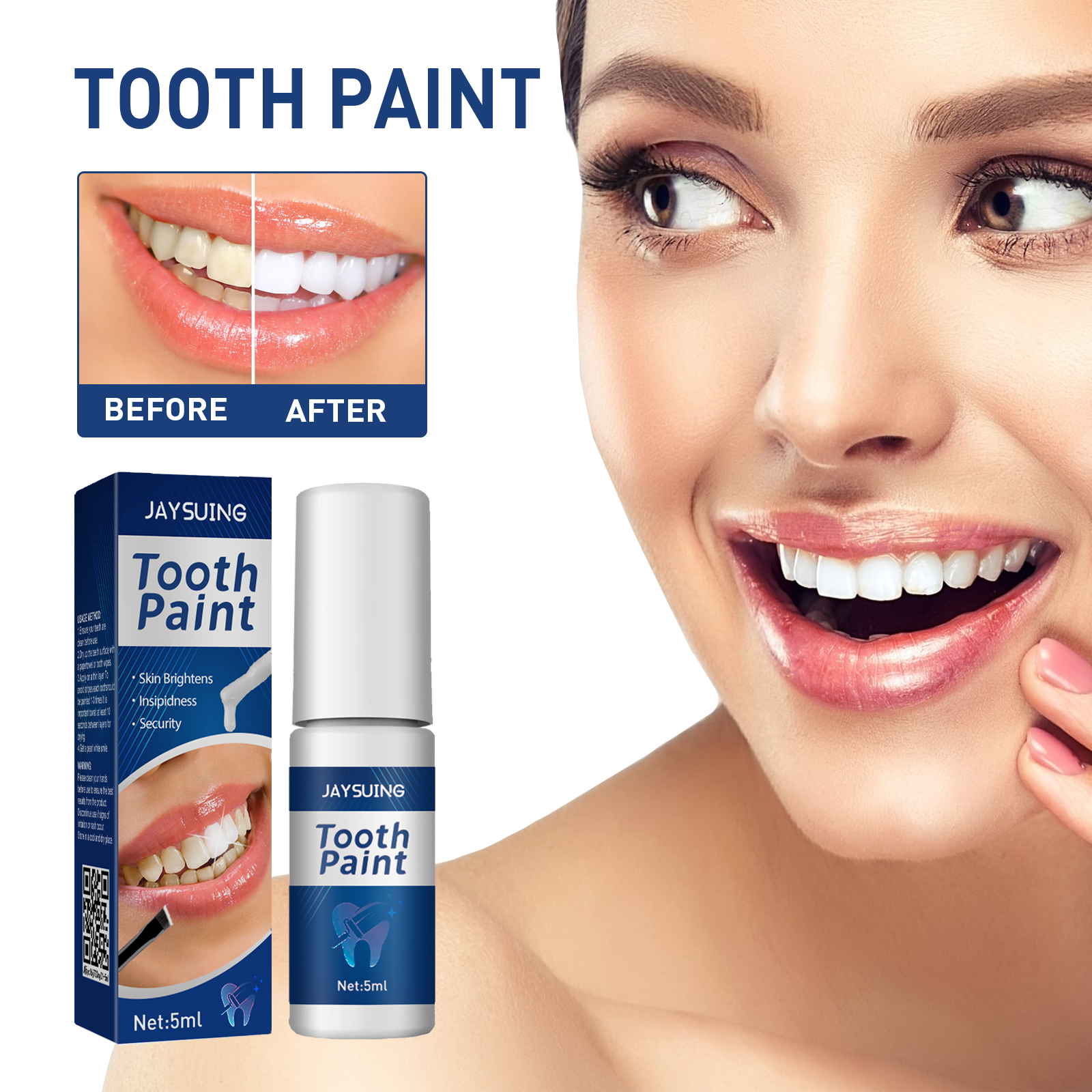 Instant Teeth Whitening Paint  - Teeth Whitening Yellow Teeth 评论和价格