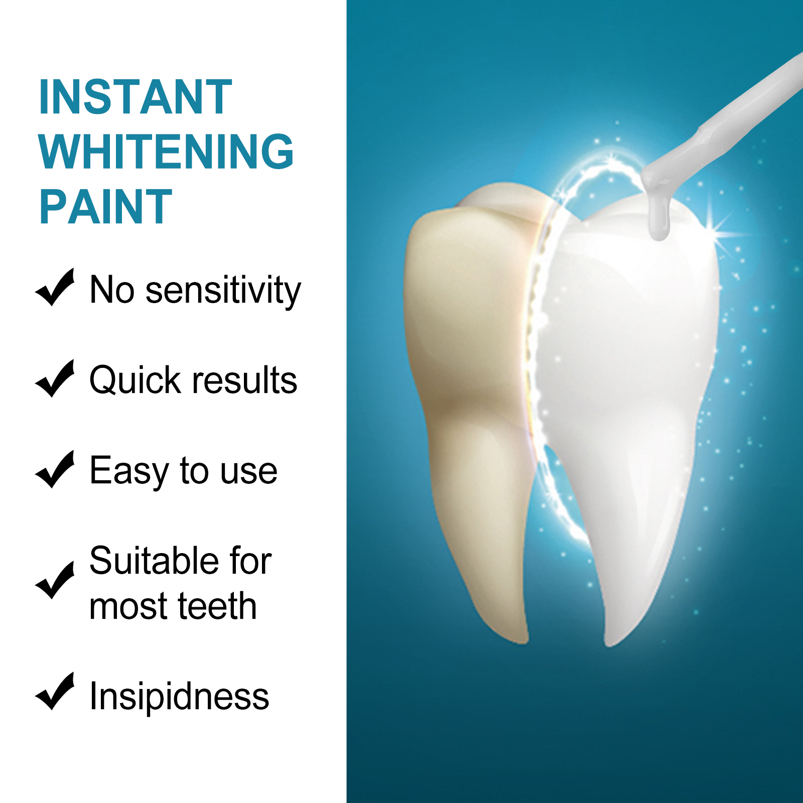 Instant Teeth Whitening Paint  - Teeth Whitening Yellow Teeth 评论和价格
