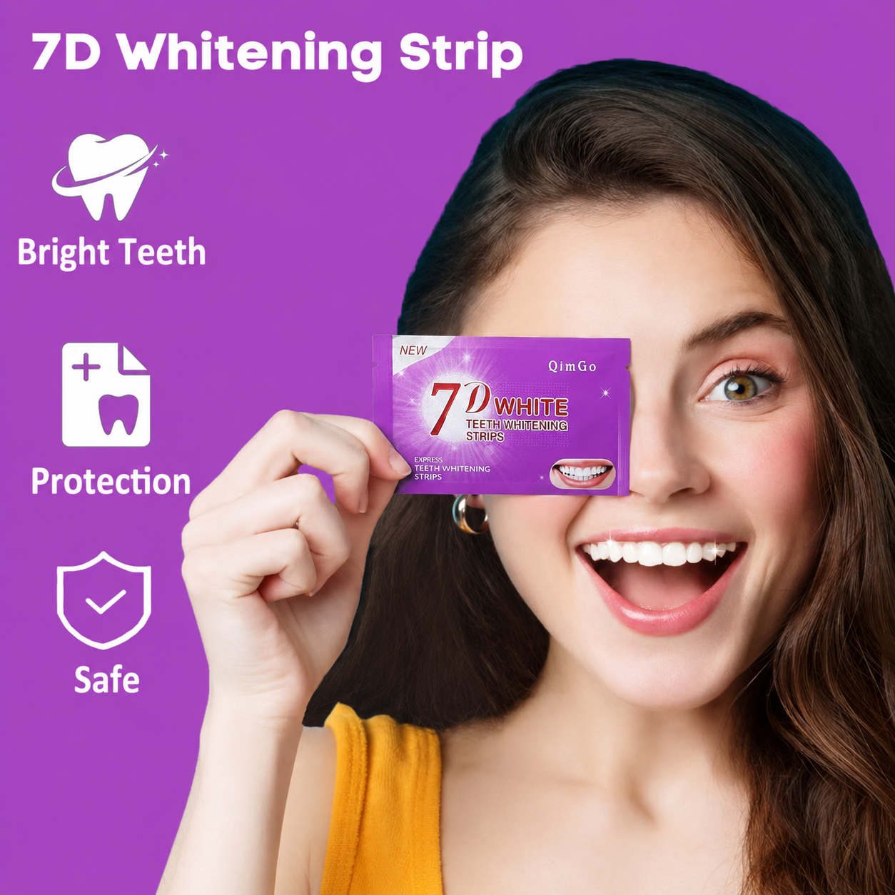 7D Purple Teeth Whitening Stri - Teeth Whitening Yellow Teeth 评论和价格