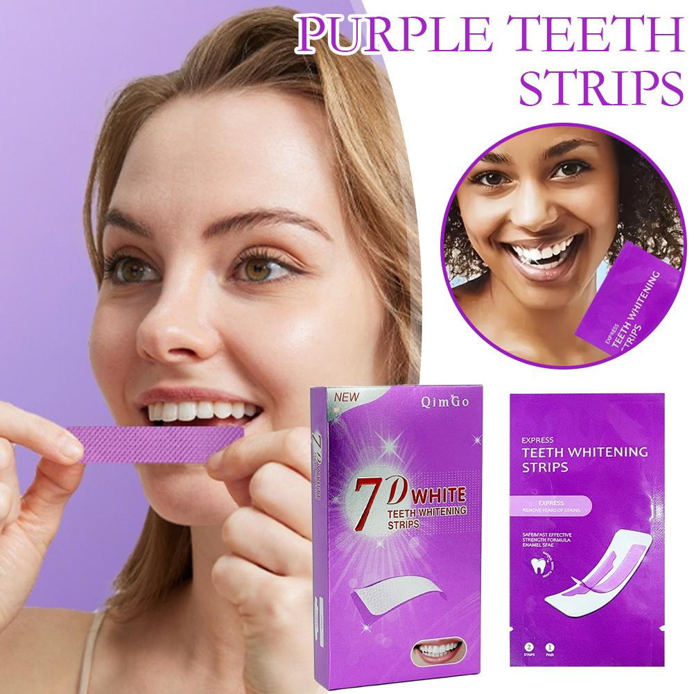 7D Purple Teeth Whitening Stri - Teeth Whitening Yellow Teeth 评论和价格