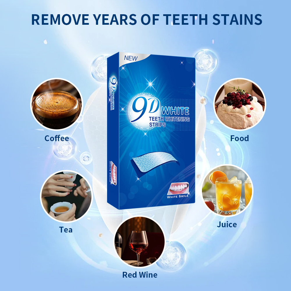 9D White Teeth Whitening Strip - Teeth Whitening Yellow Teeth 评论和价格