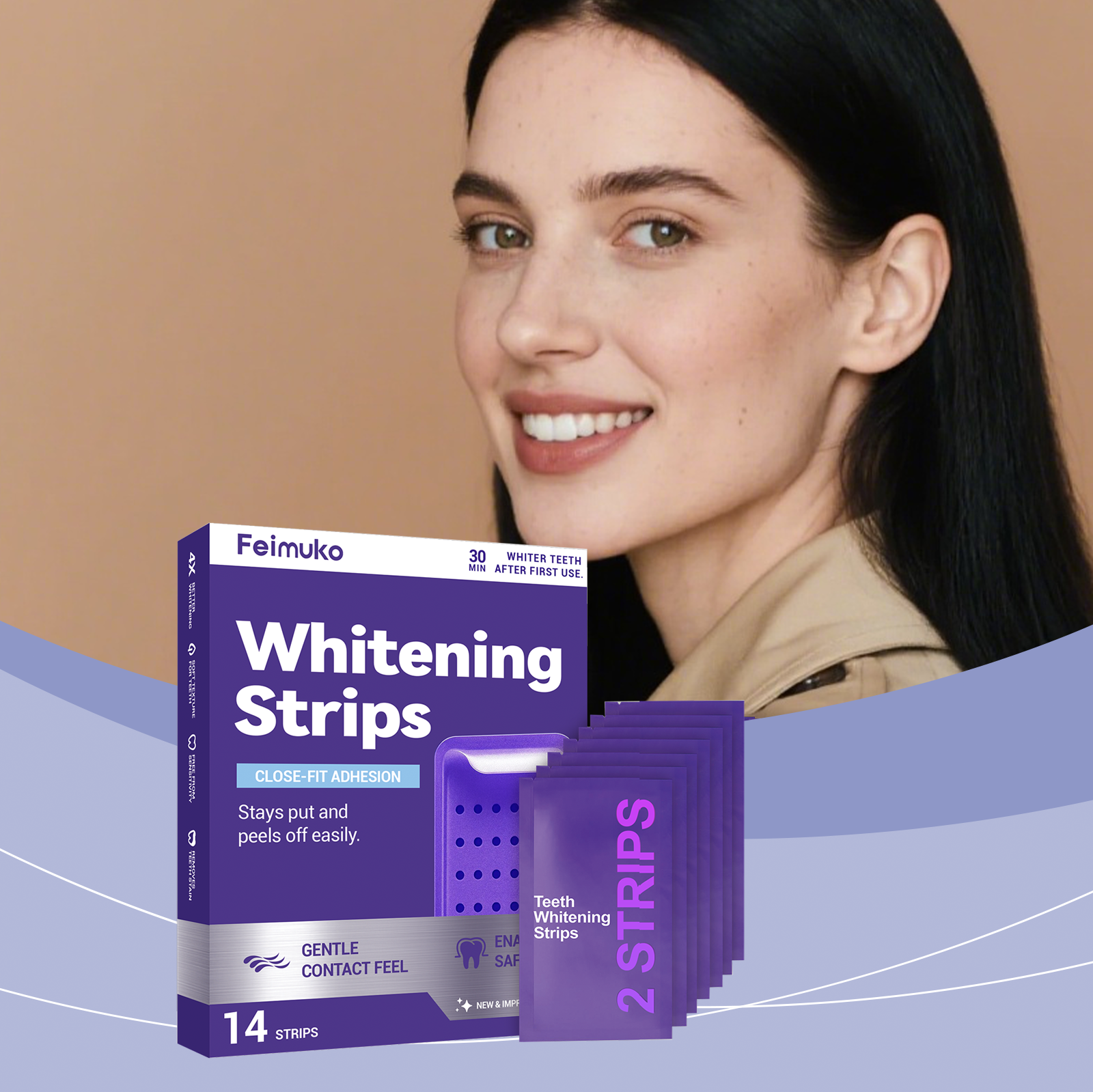 Purple Teeth Whitening Strips  - Teeth Whitening Yellow Teeth 评论和价格