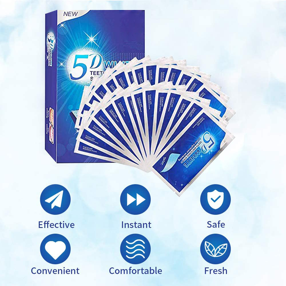5D White Teeth Whitening Strip - Teeth Whitening Gel Pen 评论和价格