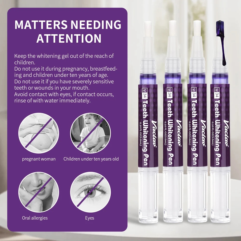 Vaclav V34 Purple teeth whiten - Teeth Whitening Gel Pen 评论和价格