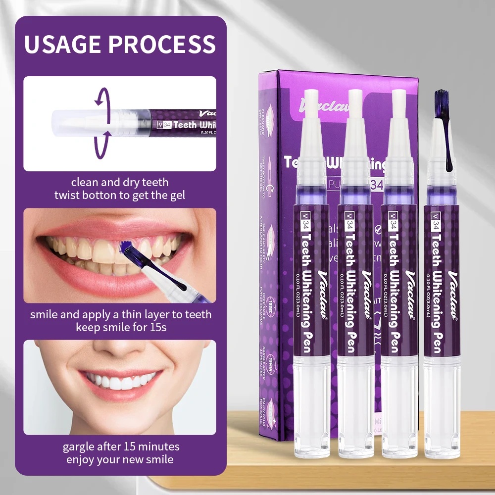 Vaclav V34 Purple teeth whiten - Teeth Whitening Gel Pen 评论和价格