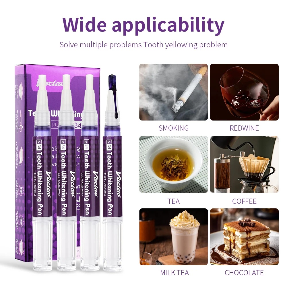 Vaclav V34 Purple teeth whiten - Teeth Whitening Gel Pen 评论和价格